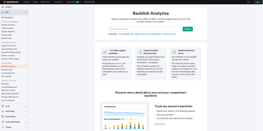 semrush backlink checker