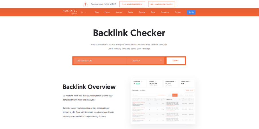 ubersuggest backlink checker